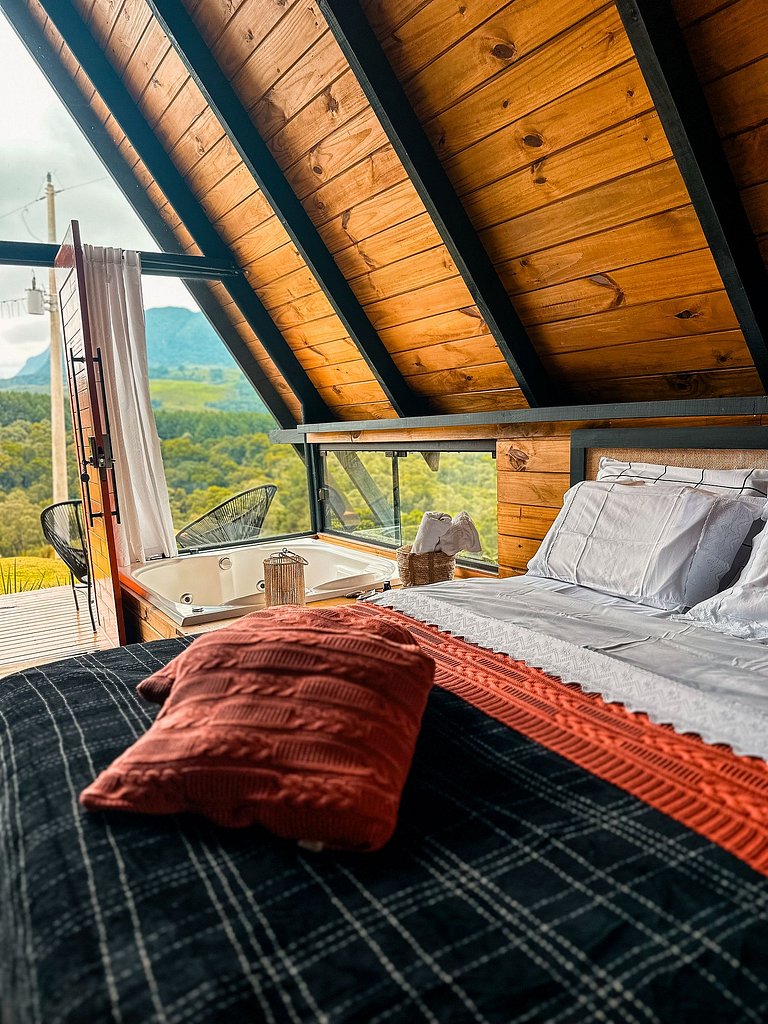 Chalé Romântico com Hidromassagem e vista incrivel