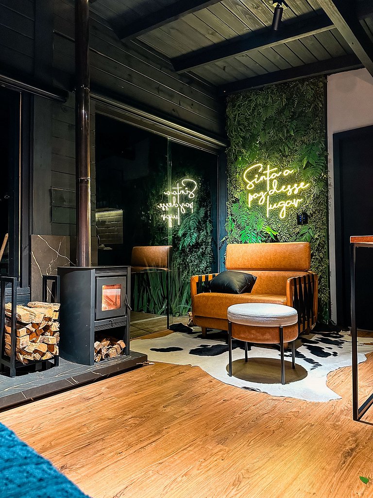 Chalé Romântico com Jacuzzi e vista incrível